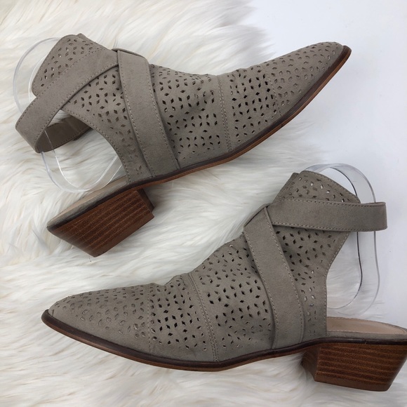 Abound Shoes - ABOUND perforated open back booties